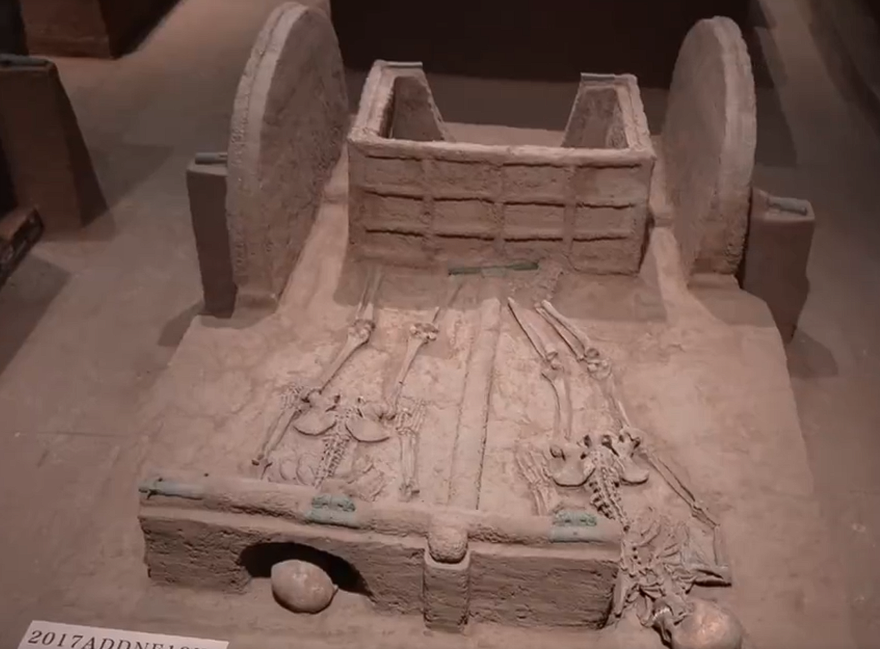 殷墟3000多年人力车首次公开亮相 随车埋着两具骸骨